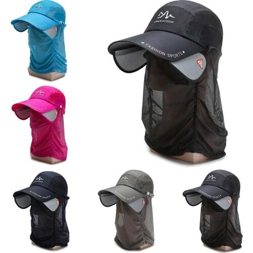 1PC Tennis Sunshade Breathable Hat With Anti-mosquito Neck Fishing Cap Golf Hat Men And Women Adjustable Outdoor Sports Golf Hat