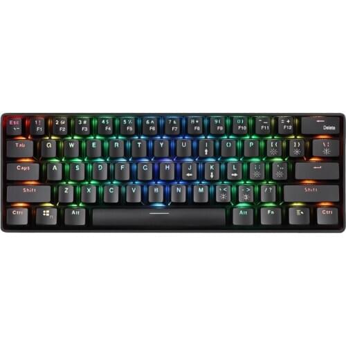 Wired Gaming Mechanical Keyboard Backlit 61 KeysRed Switch RGB 2.4G Wireless Keyboard for Desktop Computer