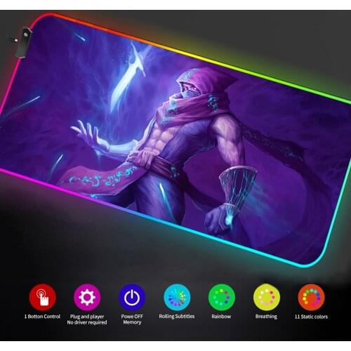 League of Legends Mousepad LED Light Mouse Pad RGB Keyboard Protection Cover Table Mat Waterproof Mat Pc Gamer Mat DropShipping