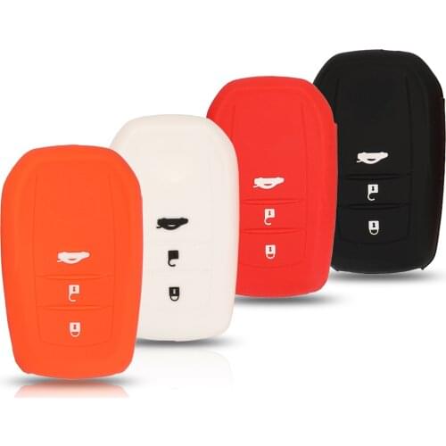 Kutery Silicone Rubber Carbon Car Key Cover For Toyota Camry Corolla Prius RAV4 Remote Key Case Protecter 3Buttons