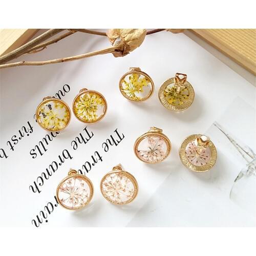 Fashion unique exquisite earrings earrings circular resin petal ear Ms. Statement 2018 The new jewelry Earrings jewelry wholesal