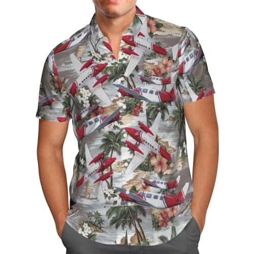 3D Printing Plane Coconut Beach Hawaii Shirts Men Summer Short Sleeve Shirt Men Shirts 2021 Oversize shirt Camisas De Hombre 5XL