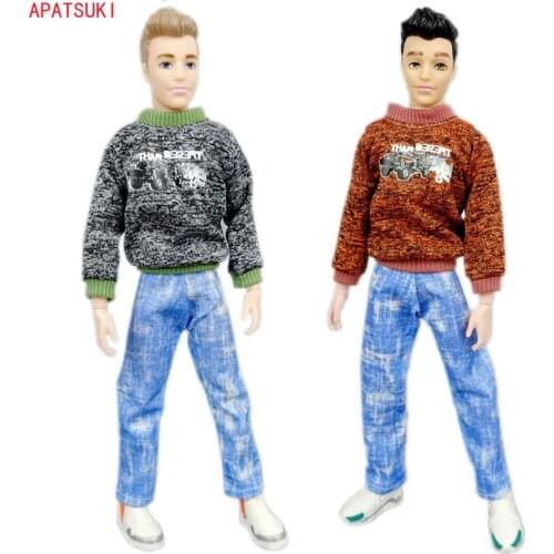 Fashion 1/6 Doll Clothes For Ken Boy Doll Outfits Coat Denim Trousers Pants For Barbies Boyfriend Ken Prince Accessories Toys