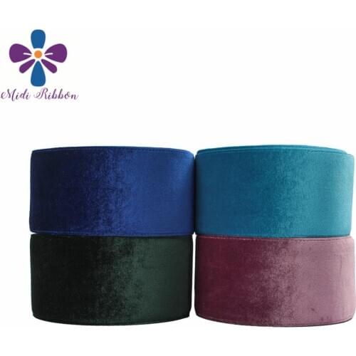 3"75mm Solid Korea Velvet Autumn Winter DIY Hair Bowknots 20yards/roll Cloth Sewing Material Blue Dark Green Earring Decor