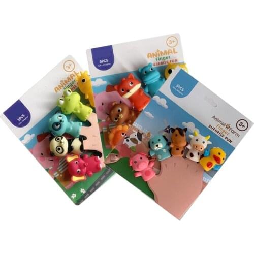 Finger Puppets for Children and Babies 5 Farm Animals Doll Set Toy