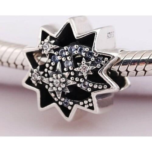 Authentic S925 Silver When You Wish Upon A Star With Crystal Bead Charm fit Lady Bracelet Bangle DIY Jewelry