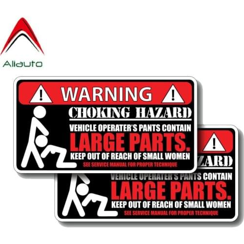 Aliauto Warning Car Sticker 2 X Funny Choking Hazard LARGE PARTS Decal Accessories PVC for Porsche Land Rover Seat Leon,15cm*8cm