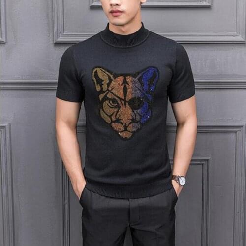 Drop shipping New Autumn winter slim fit pullover Rhinestones short sleeve short Korean tight sweater