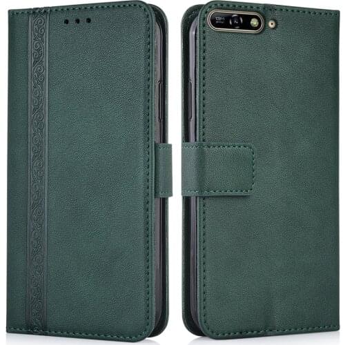 Luxury Flip Wallet Leather Case for Huawei Y6 2018 ATU-L21 5.7''Magnetic Book Protect phone back Cover