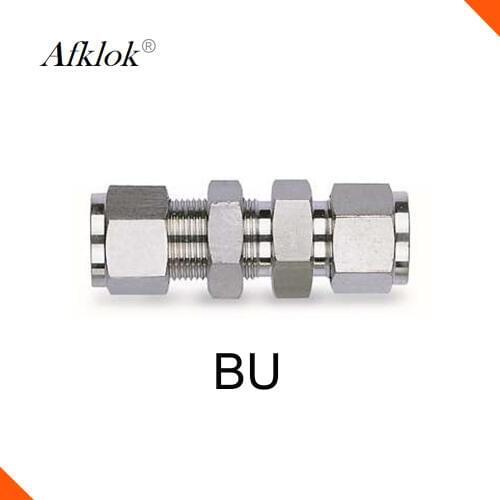 1/16" 1/8" 3/16" Double Ferrule Bulkhead Union Pipe Fittings SS316 Tube Compression Fitting