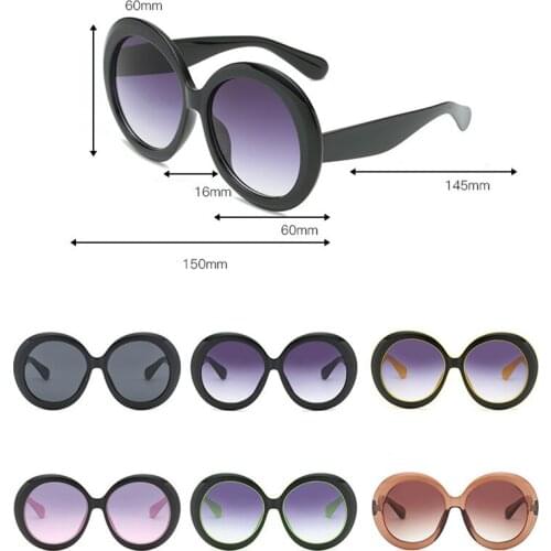 Vintage Big Oversized Round Sunglasses For Women Fashion Black Green Frame Eyewear Retro Sun Glasses Female Shades UV400