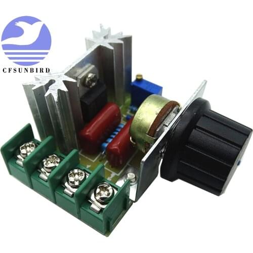 CFsunbird Smart Electronics 220V 2000W Speed Controller SCR Voltage Regulator Dimming Dimmers Thermostat