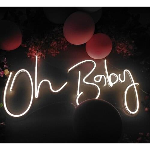 Led Neon Signs Light for Oh Baby Acrylic Home Room Wall Decoration Ins Bar Party Wedding Birthday Signs Flex Custom Letters