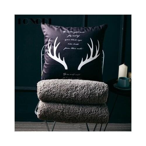 TONGDI Plush Soft Warm Elegant Fannel Cashmere Woolen Blanket Transform Pillow Multifunction Decor For Winter Couch Bed Sofa