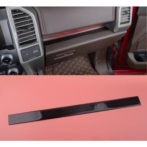 Carbon Fiber Black Car Inner Co-pilot Storage Slot Mat Trim Cover Fit For Ford F150 2015 2016 2017 2018 2019 2020