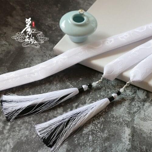 Antique Style Classical Ancient Costume Chinese Clothing Men And Women Moire mo e Tassels Hair Band Headdress Magic Derivative