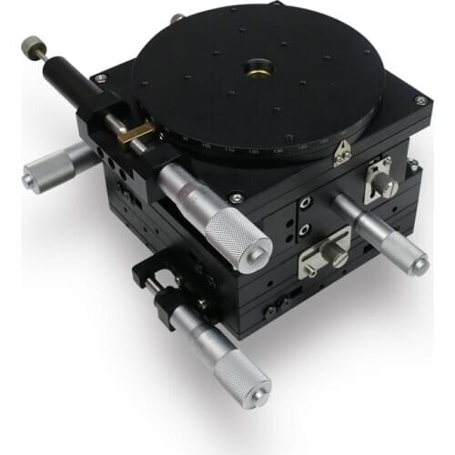 XYZR 4 Axis Fine-tuning Platform High-precision Manual Displacement Table Sliding Stage 125x125mm XYZR125-L
