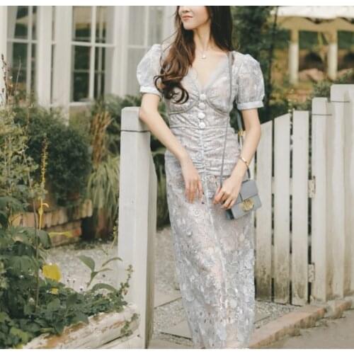 2021 New arrive flower lace women dress