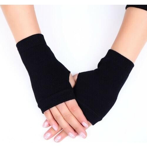 Women 1 Pair Solid Cashmere Warm Winter GlovesWinter Gloves Female Fingerless Gloves Women Hand Wrist Warmer Mittens