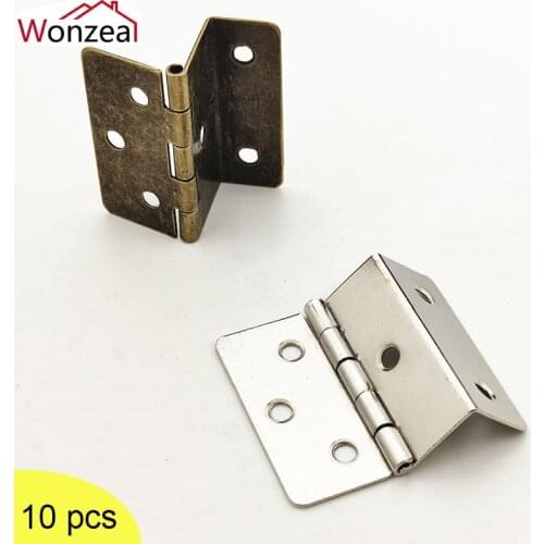 10Pcs Cabinet Door Luggage Furniture Decoration Hinge Jewelry Wood Boxes Vintage Chinese Hinges Iron Hardware With Screws