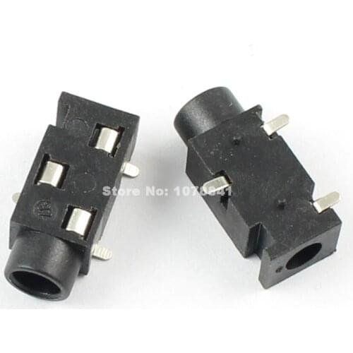 100pcs 3.5mm Female Audio Connector 3 Pin SMT SMD Stereo Headphone Jack PJ320B