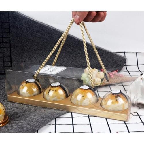 100pcs Portable Clear Cake Box Chocolate Party Cookies Gift Box Mooncake Snow Niang Egg-Yolk Puff Boxes SN3447