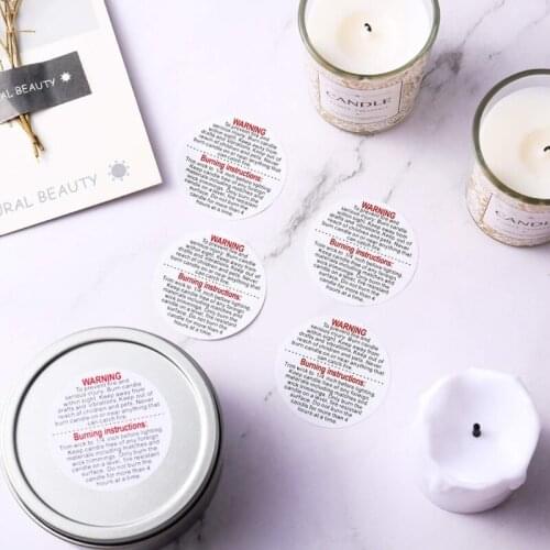1000pieces Candle Warning Labels Candle Jar Container Stickers Candle Making Kit W3JE