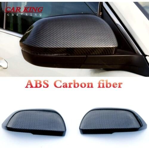 For Volkswagen VW Atlas Teramont 2017 2018 ABS Carbon fibre Car rearview mirror cover Cover Trim car styling accessories 2pcs