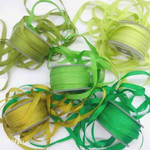 4mm, 10yards/color,silk set,100% real pure silk thin normal silk ribbons for embroidery and handcraft project,gift packing