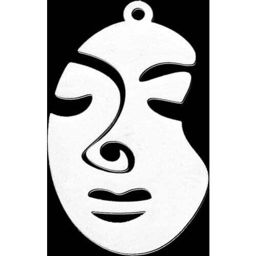 5pcs/lot 100% Stainless Steel Oval Face DIY Earring Pendant Charm Wholesale Finding Supplies Jewelry Necklace Making Charms