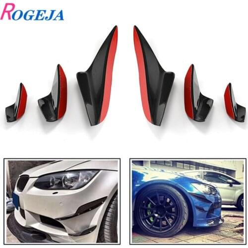 6Pcs Front Bumper Canards Fins Splitters Glossy Black Car Body Spoiler Kit For BMW E90 E92 E93 M3 2005-2012
