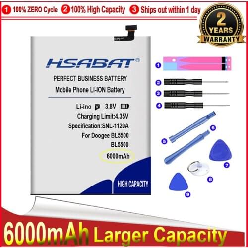 HSABAT 0 Cycle 6000mAh BAT18735500 Battery for DOOGEE BL5500 Lite High Quality Mobile Phone Replacement Accumulator