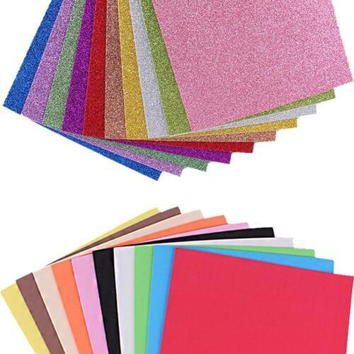 Free shipping 10pcs A4 with gold powder EVA flash light sponge paper foam paper origami handmade material diy suit