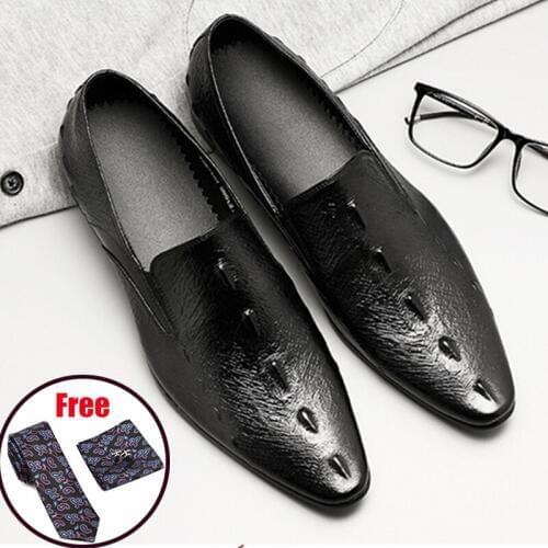 Genuine leather Men brogue Business Wedding banquet shoes casual flat shoes vintage handmade oxford shoes for men black brown