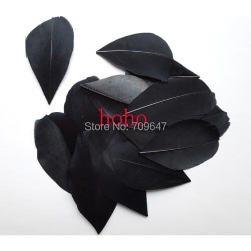 Black Feather!200Pcs/lot!3-6cm Selected Black Trimmed Goose Exotic Feathers Craft DIY Feathers for Millinery