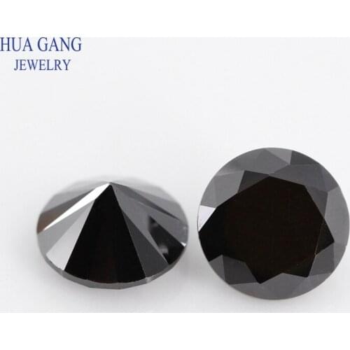 Black Cubic Zirconia 11~20mm Round Shape 5A Quality Brilliant Cut Loose CZ Stone Synthetic Gems For Jewelry Free Shipping