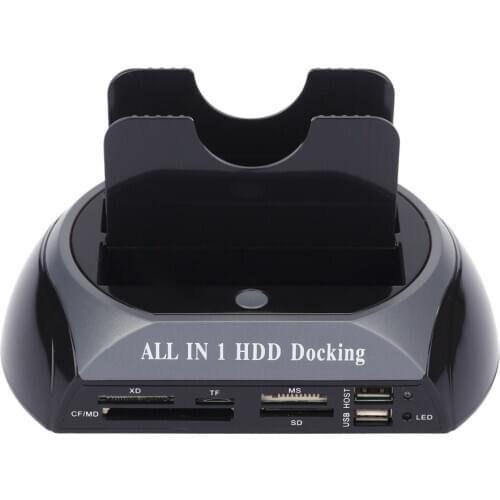 SATA HDD Docking Station Multifunctional Hard Disk Base 2.5/3.5 inch IDE/SATA Mobile Hard Disk Base Dual-bay HDD Docking Station