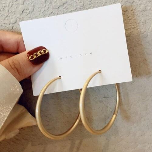 Eakvalin 2021 New Korean Fashion Female Jewelry Circle Earrings for Women Unique Design Geometric Metal Pendant Ear Rings Earing