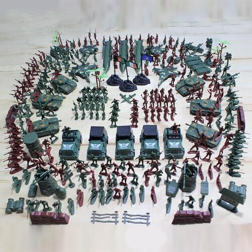 307/519pcs Plastic Military Soldier Army Men Action Figures Battle Group Playset with Army Base Model Accessories Toys For Kids