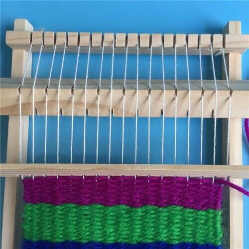 Hot sale DIY Traditional Wooden Weaving Loom Craft Yarn Hand Knitting Machine Kids Educational Toy Gifts