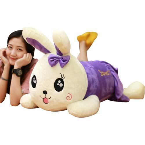 Dorimytrader Kawaii Rabbit Pillow Plush Toys Doll Giant Stuffed Bunny Sleeping Pillow for Girl Gift Wedding Deco 43inch 110cm
