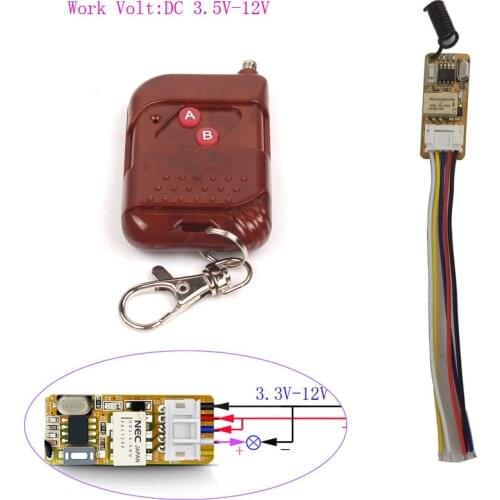 Sleeplion 3.3V 3.7V 5V 9V 12V Mini Relay Wireless Switch Remote Control Micro Switch Usage 3.3V-12V Power Switches 315/433MHz