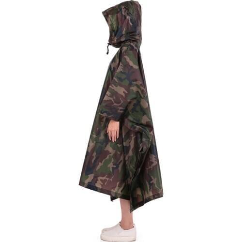 TOMSHOO Multifunctional Lightweight Raincoat with Hood Camping Tent Mat Hiking Cycling Rain Cover Poncho Rain Coat Camping Mat