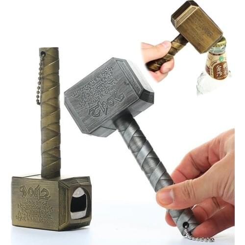 Multifunction Hammer Of Thor Shaped Beer Bottle Opener Silver Beer Bottle Openers With Long Handle Bottler Metal Opener Beer