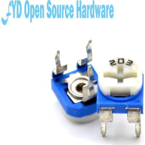 50pcs Potentiometers RM065 Horizontal Trimpot Blue White Adjustable Variable Resistor Kit 500 ohm (501) ohm