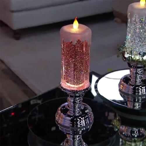 Rechargeable Colour Electronic LED Waterproof Candle With Glitter Colour Changing LED Water Candle A1