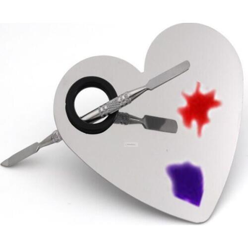 1 set heart Makeup plate include spatula make up stand nail polish gel foundation eye shadow manicure cosmetic tools