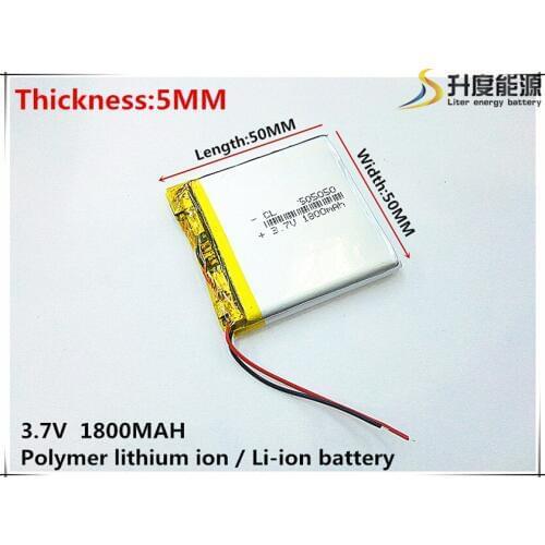 3.7V,1800mAH,[505050] PLIB; polymer lithium ion / Li-ion battery for GPS,mp3,mp4,mp5,dvd,bluetooth,model toy
