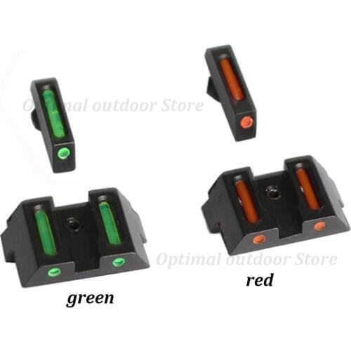 TOtrait Fiber Optic Front and Rear Handgun Sights Red Green Fiber sight for Glock standard models Pistols