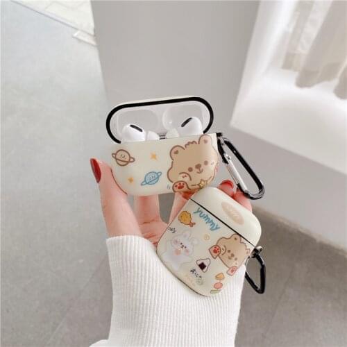 Luxury IMD Design for Airpod Cases Earphone Cute Animal Cartoon Bear Cover for Airpods Case with Hook for Earpods Case